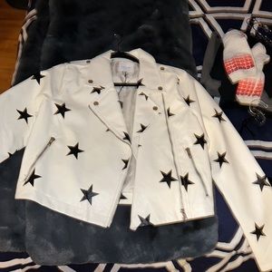 Black & White Faux Leather Jacket